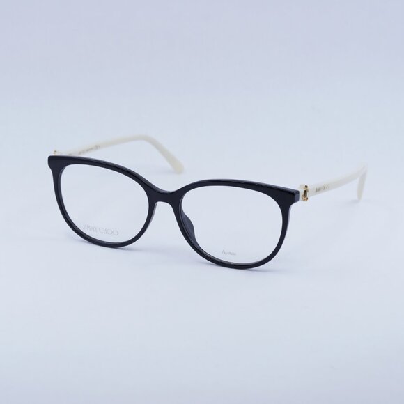 🕶️ New Jimmy Choo JC309 09HT 00 Eyeglasses - Black/White Frame 53mm - Picture 3 of 11